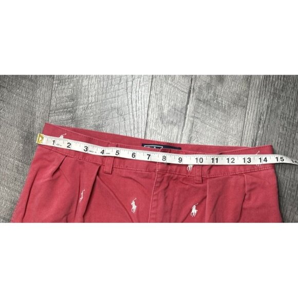 Polo Ralph Lauren Shorts Mens 29 Red Tyler Pleated Chino Embroidered Pony Preppy - Picture 5 of 11